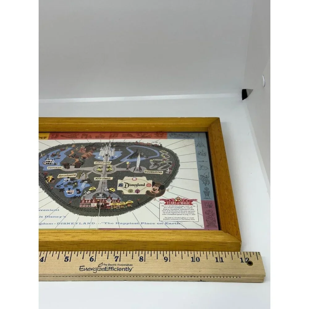 VTG Disneyland 35th Anniversary Years of‎ Magic Framed Map 12